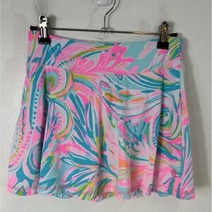 Lilly Pulitzer Luxletic Active UPF50 Coral Skort Sz XXS Pink Blue Tennis‎ Golf